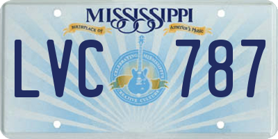 MS license plate LVC787