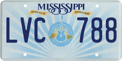 MS license plate LVC788