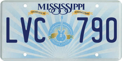 MS license plate LVC790