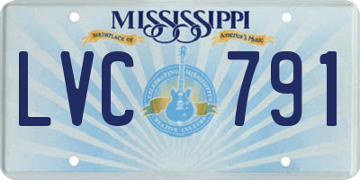 MS license plate LVC791