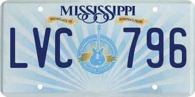 MS license plate LVC796