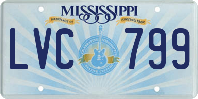 MS license plate LVC799