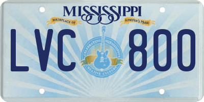 MS license plate LVC800