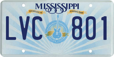 MS license plate LVC801