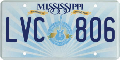MS license plate LVC806