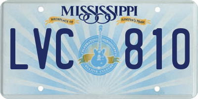 MS license plate LVC810