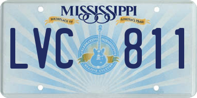 MS license plate LVC811