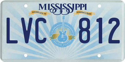 MS license plate LVC812
