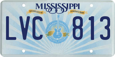 MS license plate LVC813
