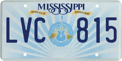 MS license plate LVC815
