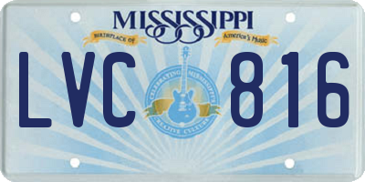 MS license plate LVC816