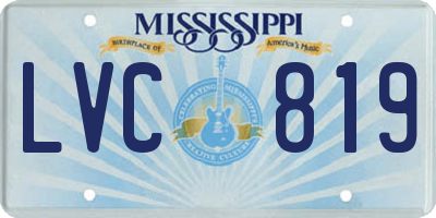 MS license plate LVC819