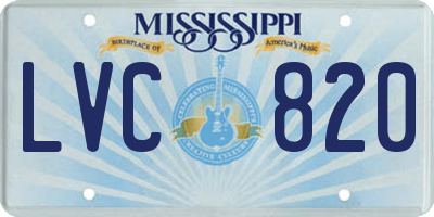 MS license plate LVC820