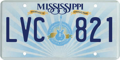 MS license plate LVC821