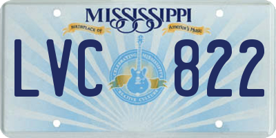MS license plate LVC822