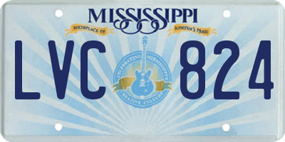 MS license plate LVC824