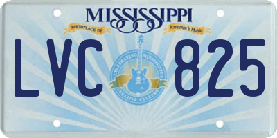MS license plate LVC825