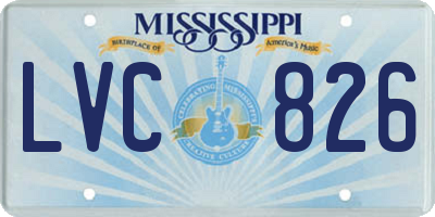 MS license plate LVC826