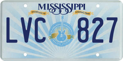 MS license plate LVC827
