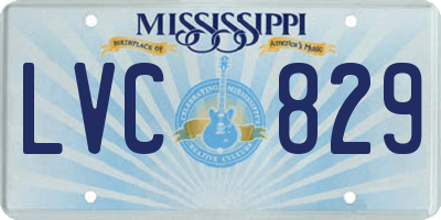 MS license plate LVC829