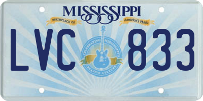 MS license plate LVC833