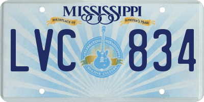 MS license plate LVC834