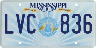 MS license plate LVC836