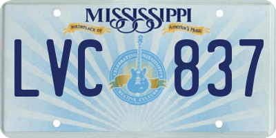 MS license plate LVC837