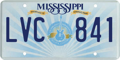 MS license plate LVC841