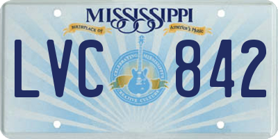 MS license plate LVC842