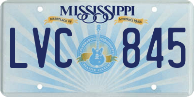 MS license plate LVC845