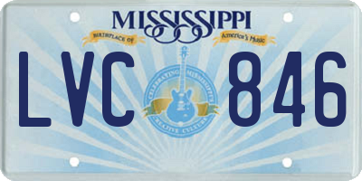 MS license plate LVC846