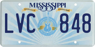 MS license plate LVC848