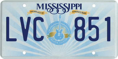 MS license plate LVC851