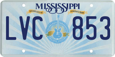 MS license plate LVC853