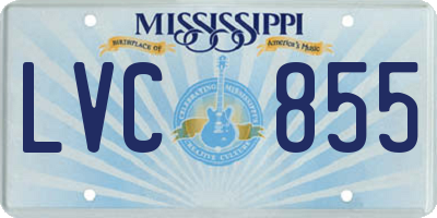 MS license plate LVC855