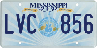 MS license plate LVC856
