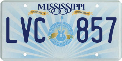 MS license plate LVC857
