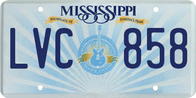 MS license plate LVC858