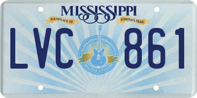 MS license plate LVC861