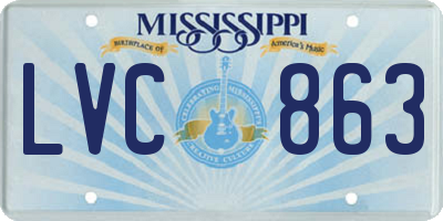 MS license plate LVC863