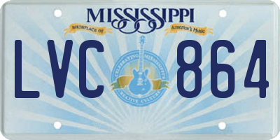 MS license plate LVC864