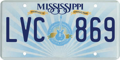 MS license plate LVC869