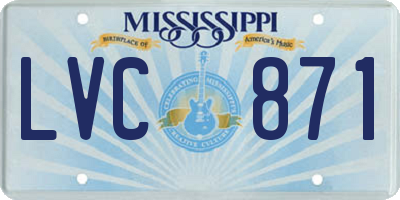 MS license plate LVC871