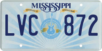 MS license plate LVC872