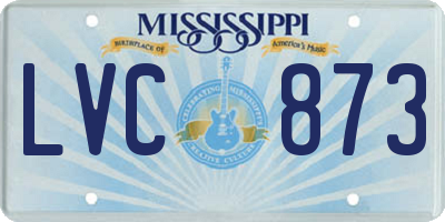 MS license plate LVC873