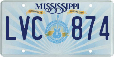 MS license plate LVC874