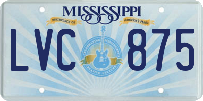 MS license plate LVC875