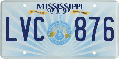 MS license plate LVC876