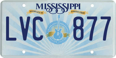MS license plate LVC877